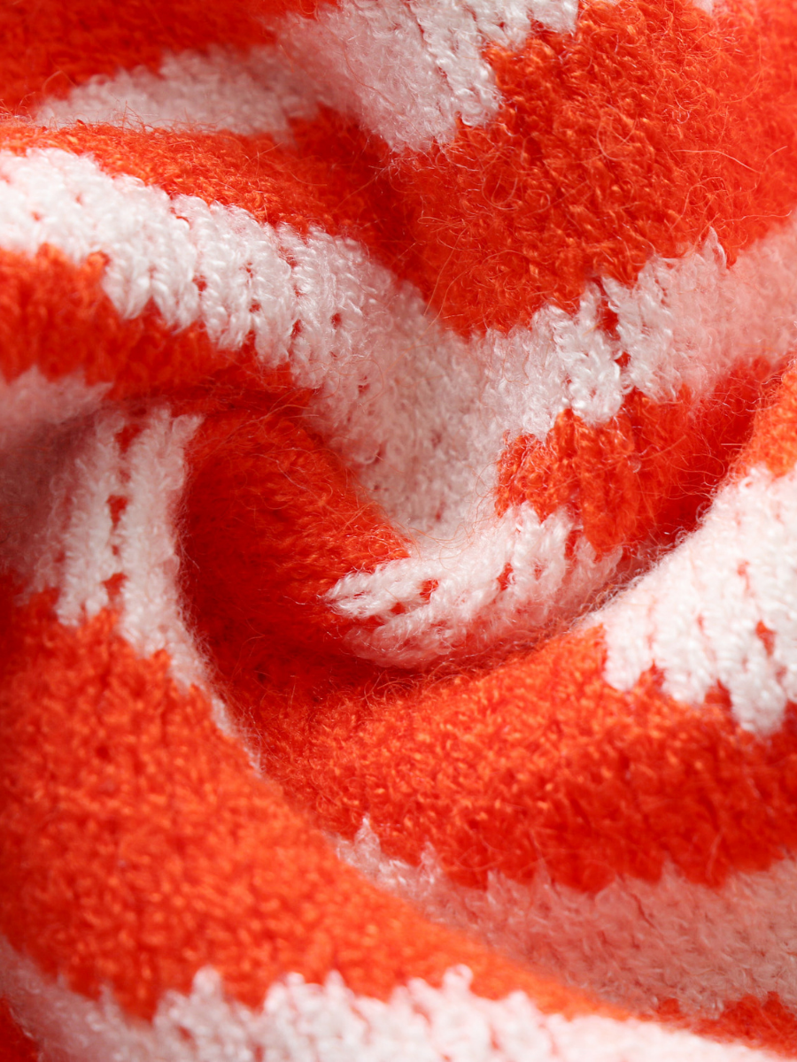 | Tiger Year Animal Patterned Knit Cardigan - Orange
