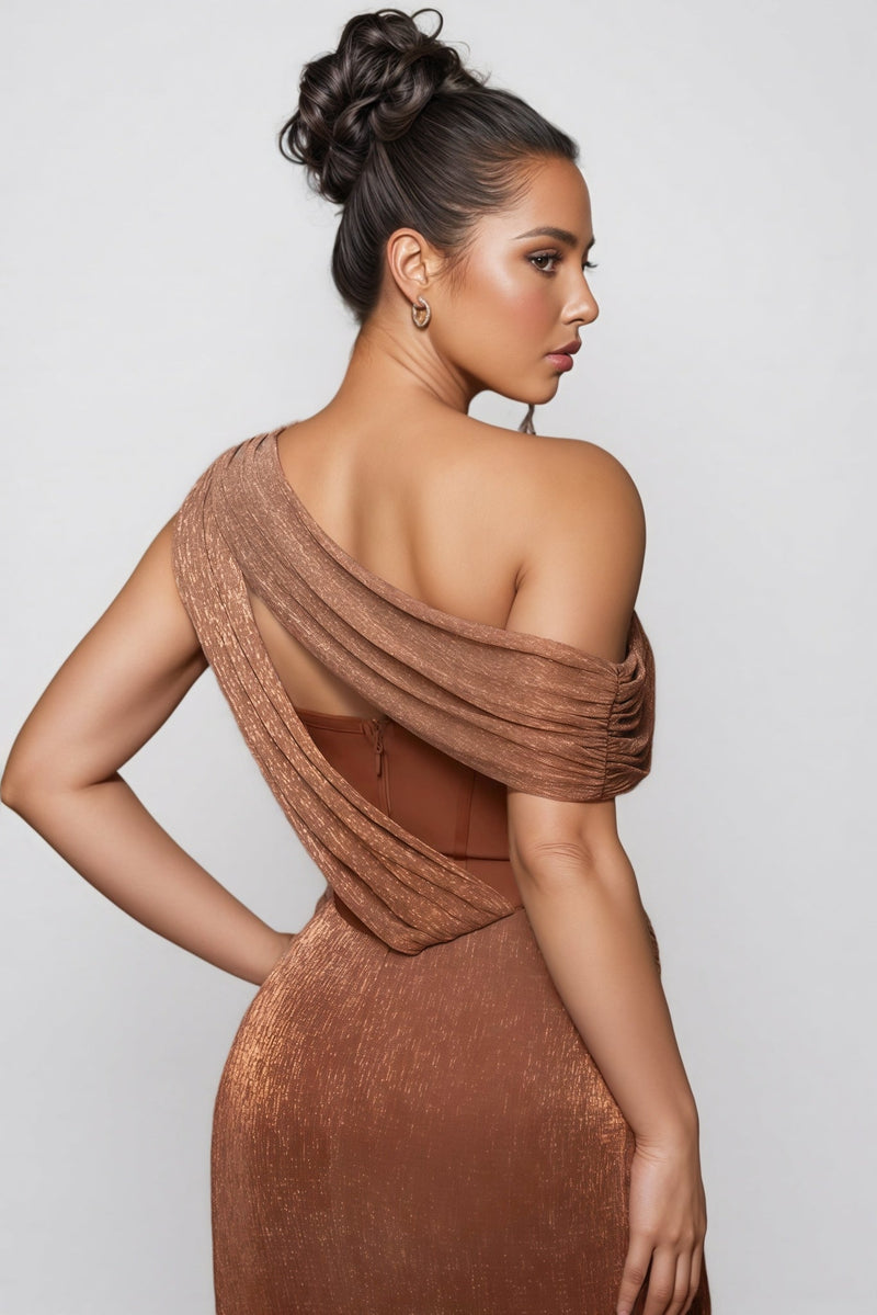 Ente Bandage One Shoulder Midi Dress
