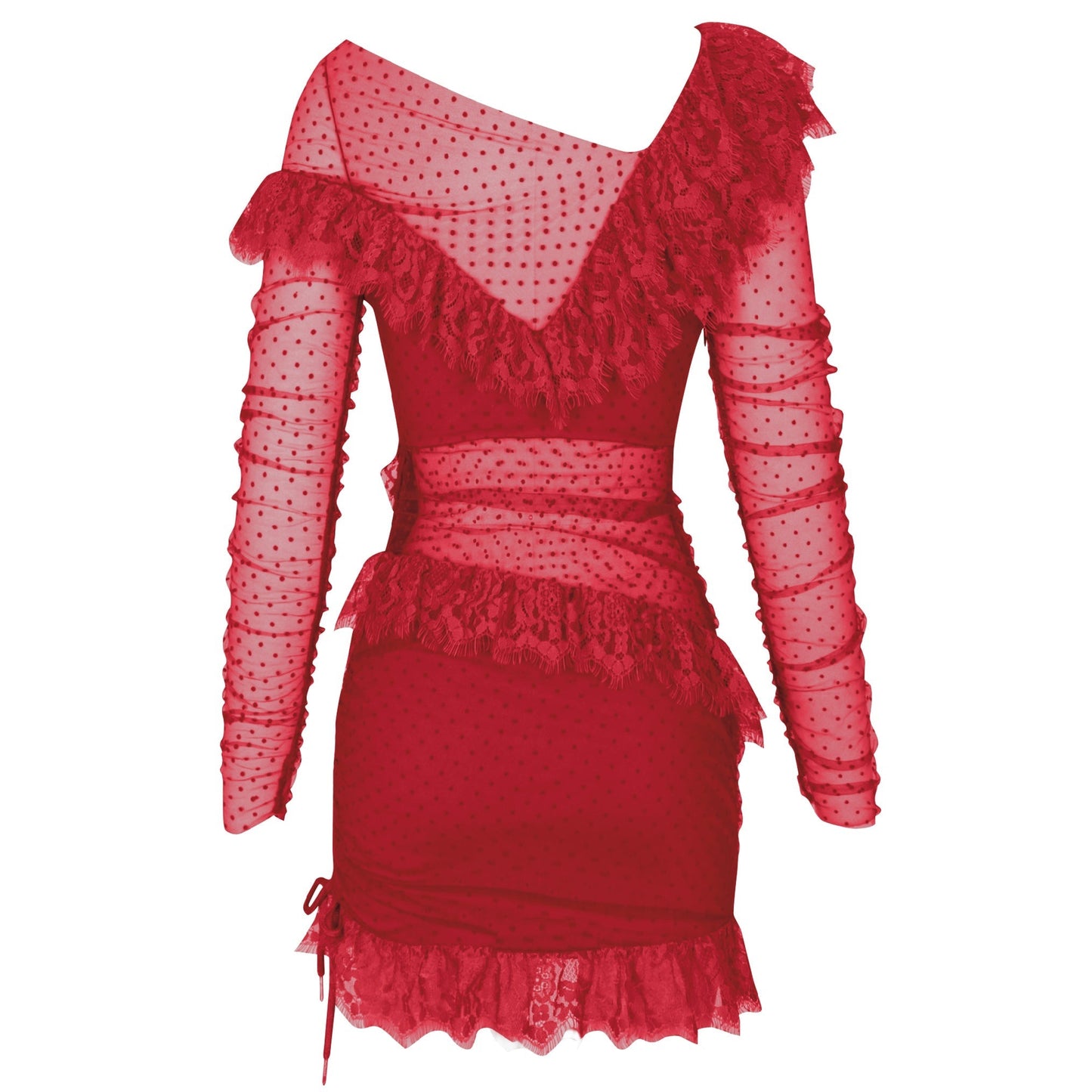 Off Shoulder Asymmetrical Frill Mini Dress Pp19409