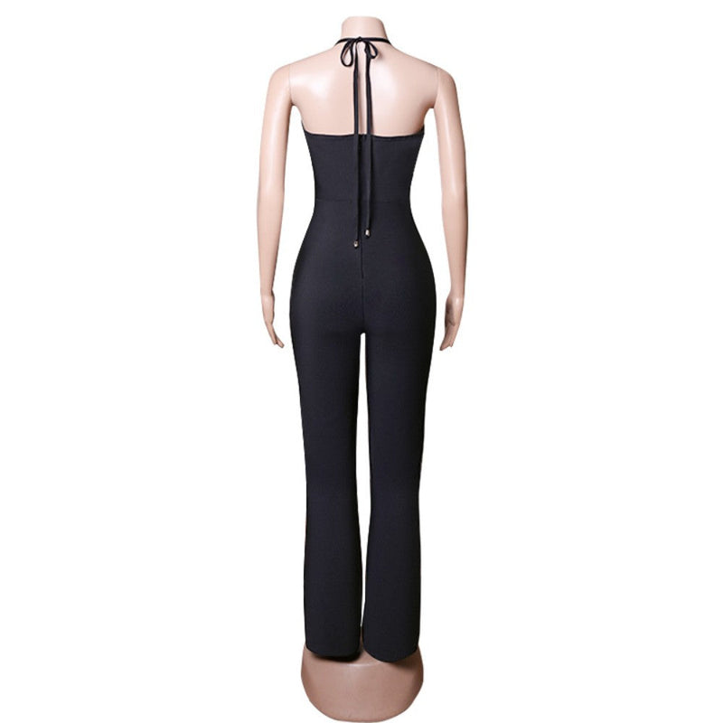 Halter Sleeveless Backless Bandage Jumpsuit