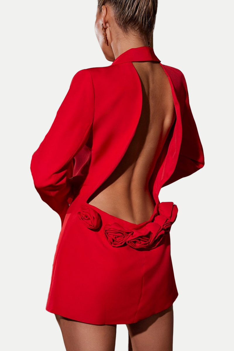 Pathia Cutout Backless Blazer