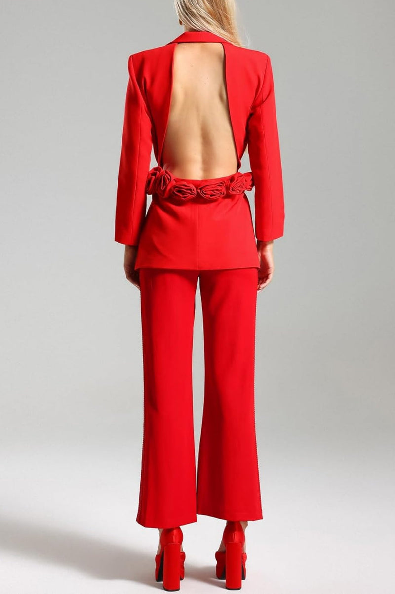 Pathia Cutout Backless Blazer
