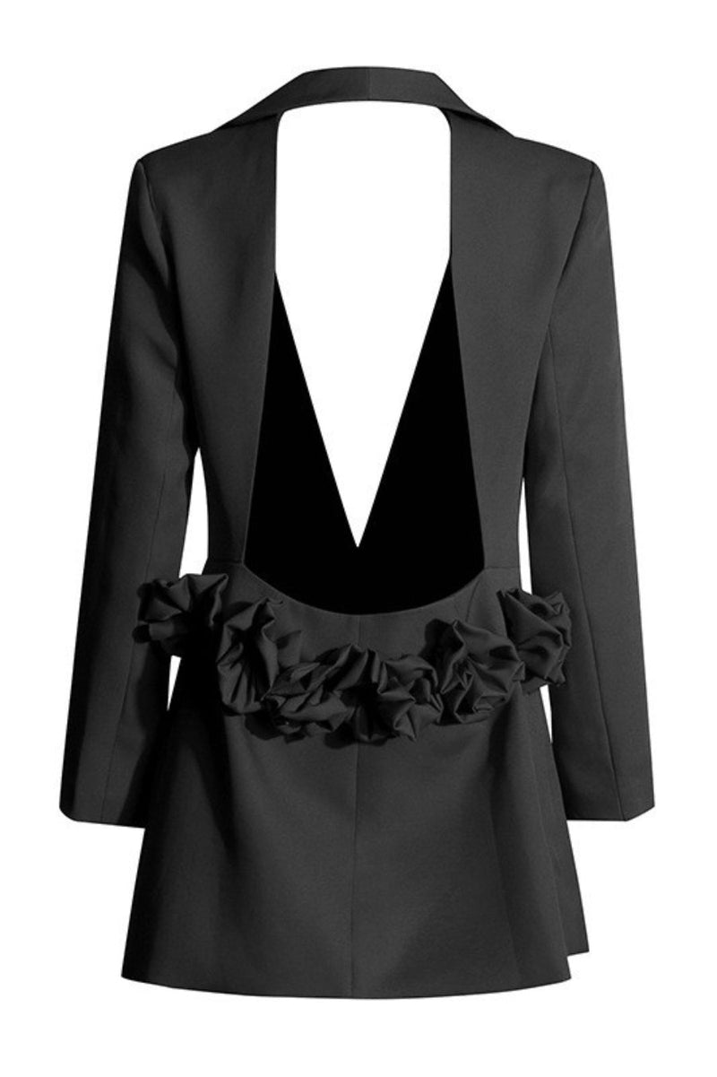 Pathia Cutout Backless Blazer