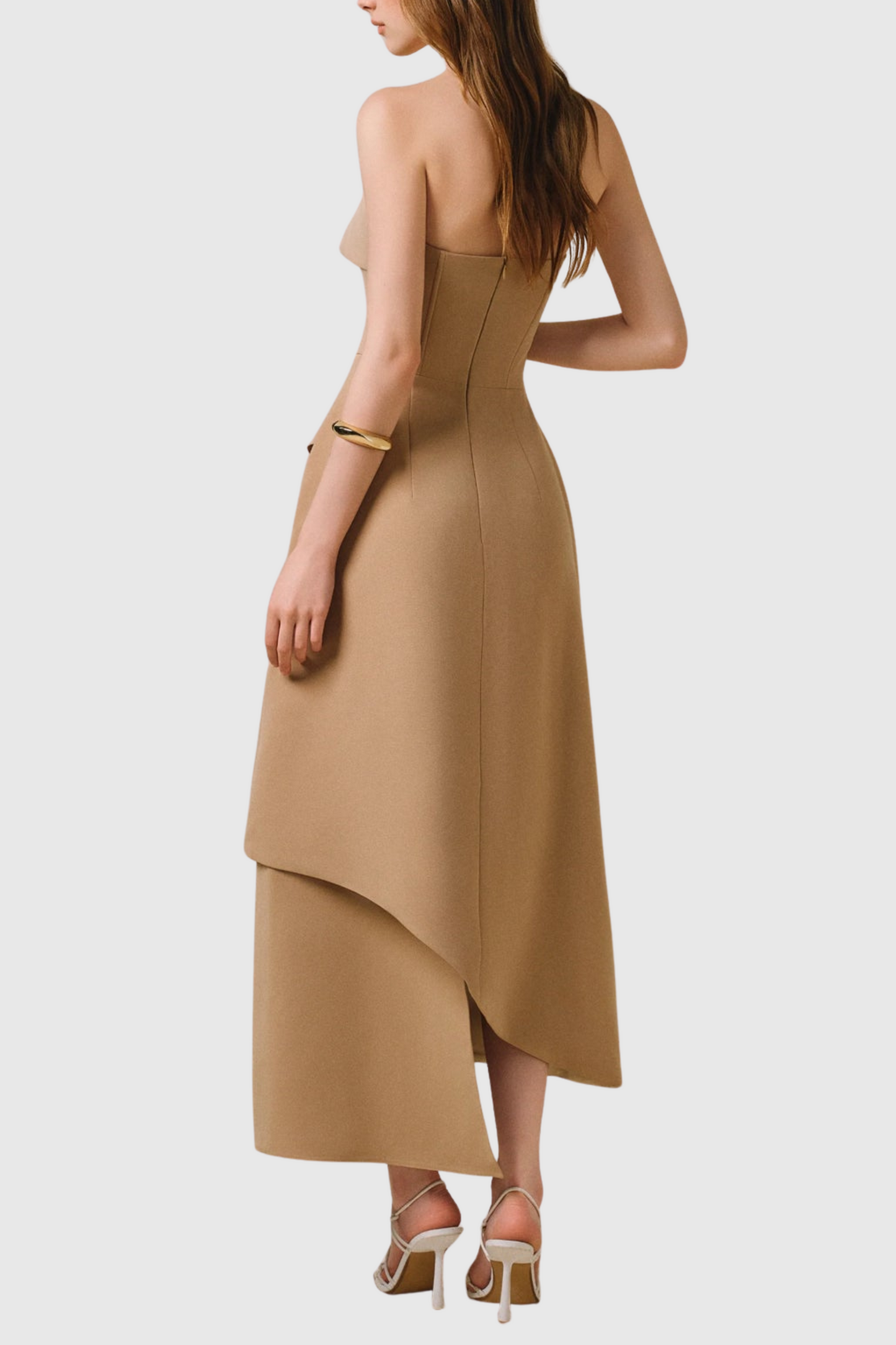 Pavlo Asymmetrical Strapless Midi Dress