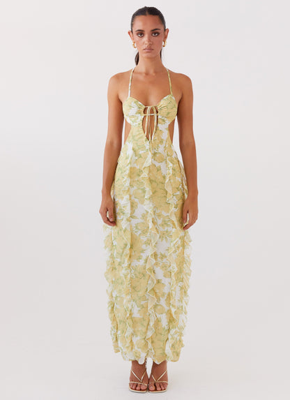 Sunset Kisses Ruffle Maxi Dress