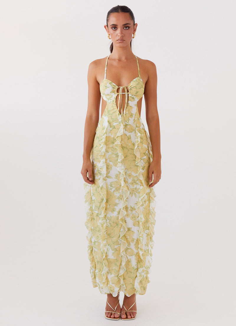 Sunset Kisses Ruffle Maxi Dress