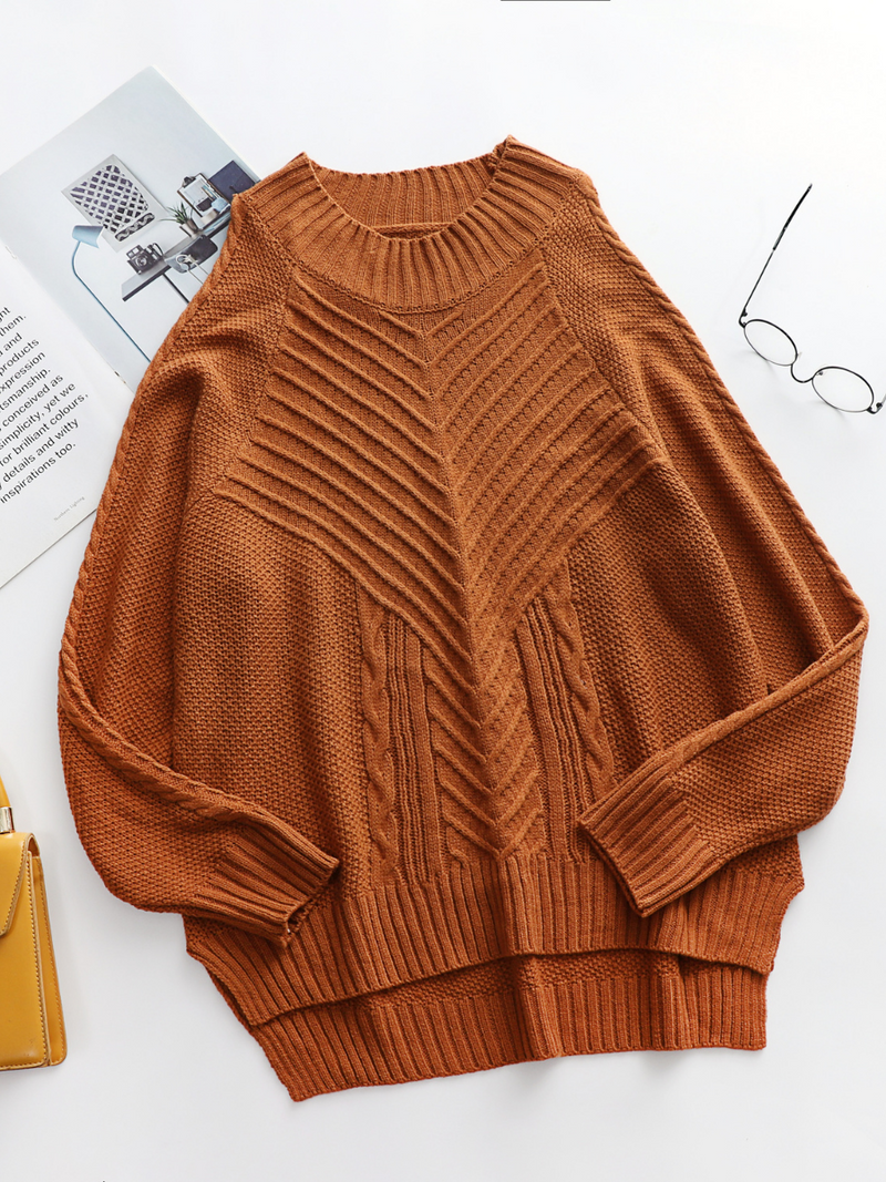 | Persimmon Shoulder Cut-out Knit Sweater