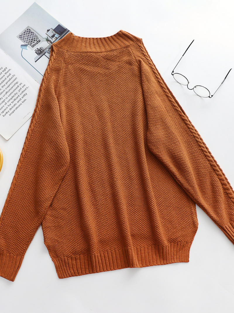 | Persimmon Shoulder Cut-out Knit Sweater