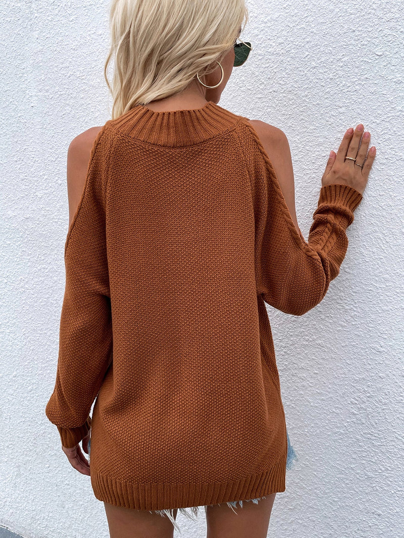 | Persimmon Shoulder Cut-out Knit Sweater