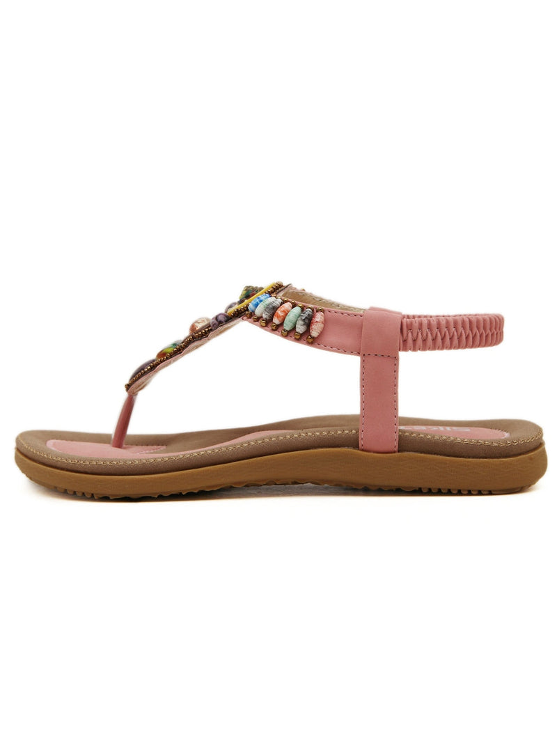 Siketu | Pink Beaded Sandal