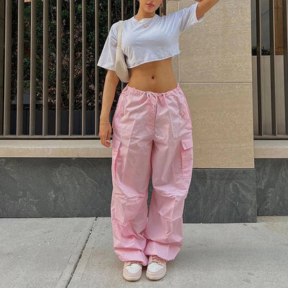 Pink Jogger Tech Low Waist Cargo Pant