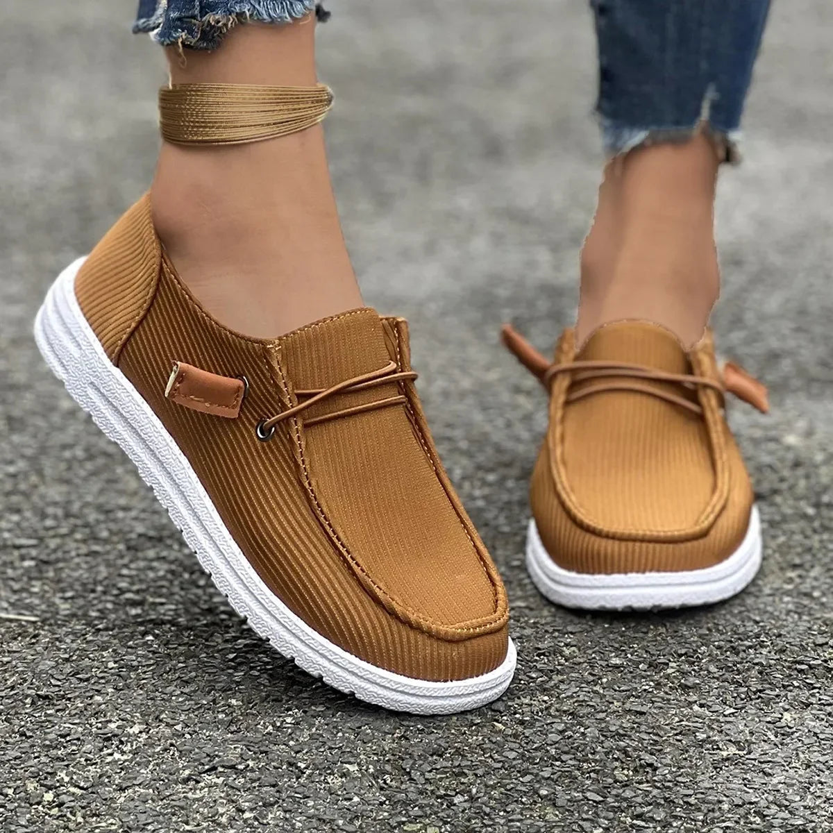 Anti-slip Flat Walking Spring Autumn Round Toe Flats Loafers