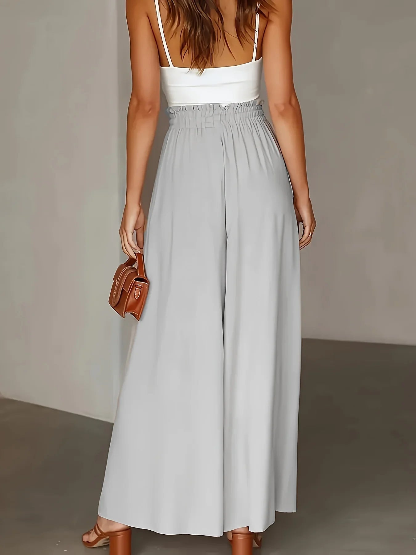 Wide Leg Stretch Elastic Waist Pant