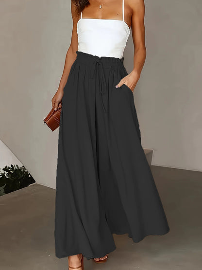 Wide Leg Stretch Elastic Waist Pant