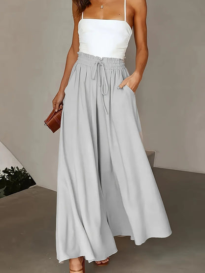 Wide Leg Stretch Elastic Waist Pant