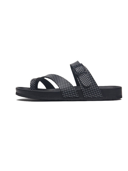 Maibulun | Black Polka Dot Footbed Sandal