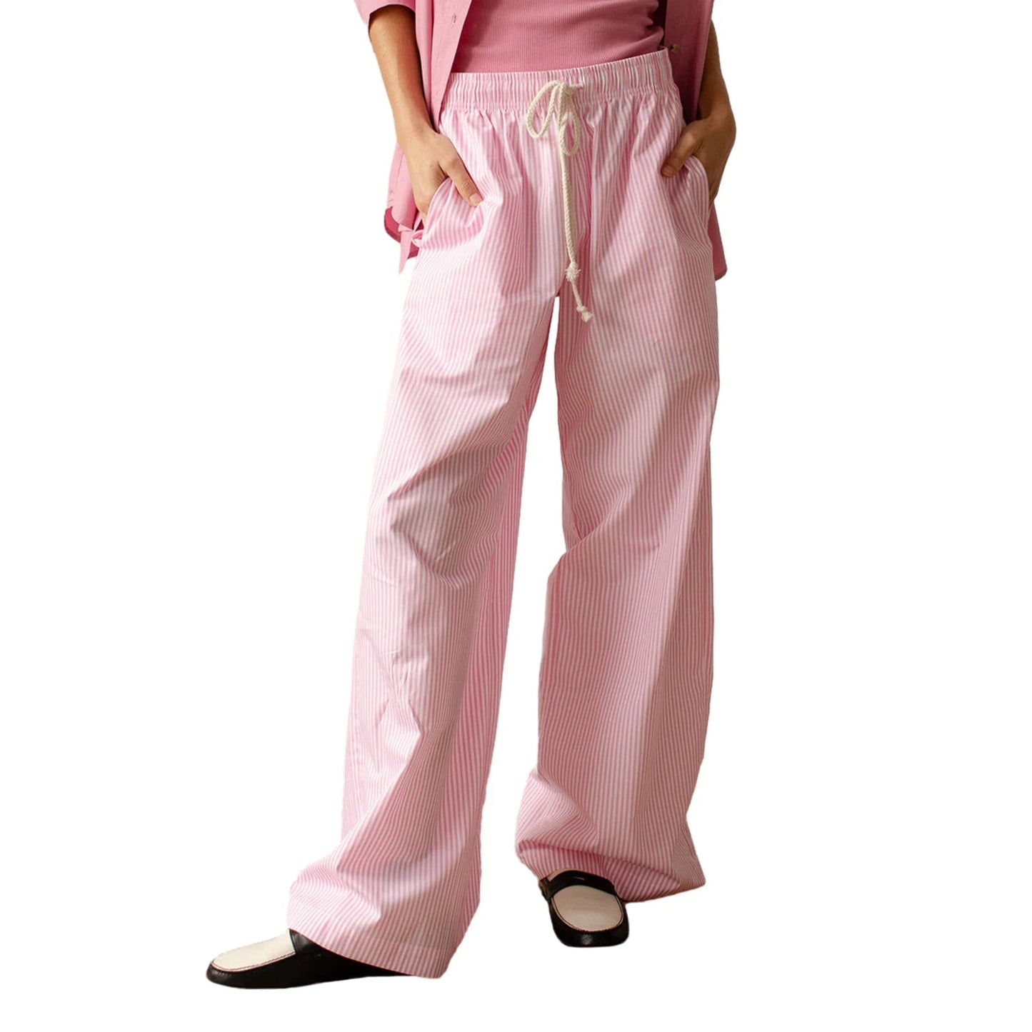 Striped Summer Loose Long Drawstring Pant