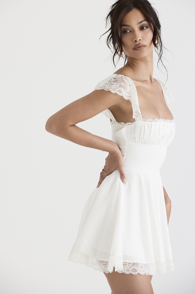 Lace A-line Mini Dress