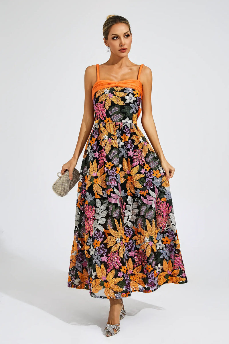 Quentin Sequins Slip Maxi Dress