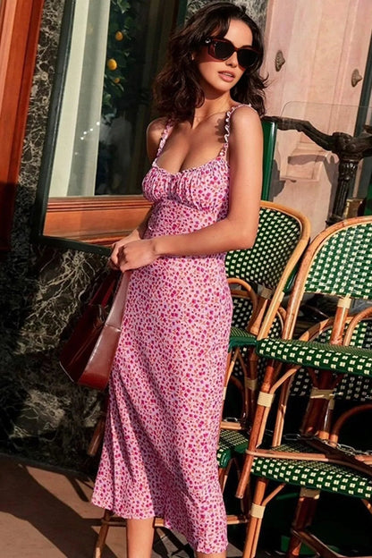 Racer Pink Cami Midi Dress