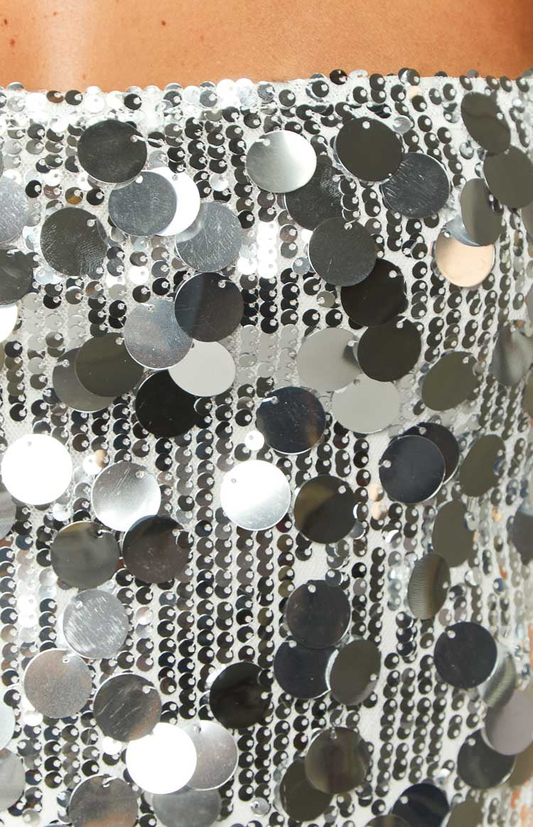 Laguna Silver Sparkle Mini Dress