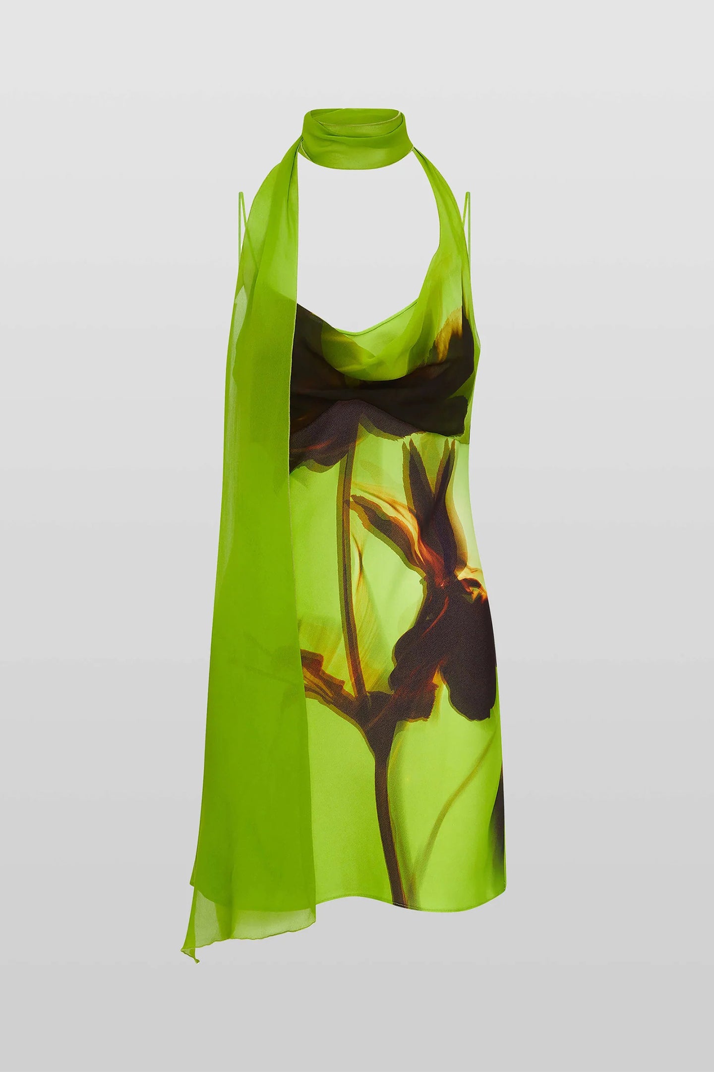Lesley Print Draped Scarf Mini Dress