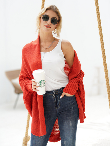 | Red Batwing Easy on Cardigan
