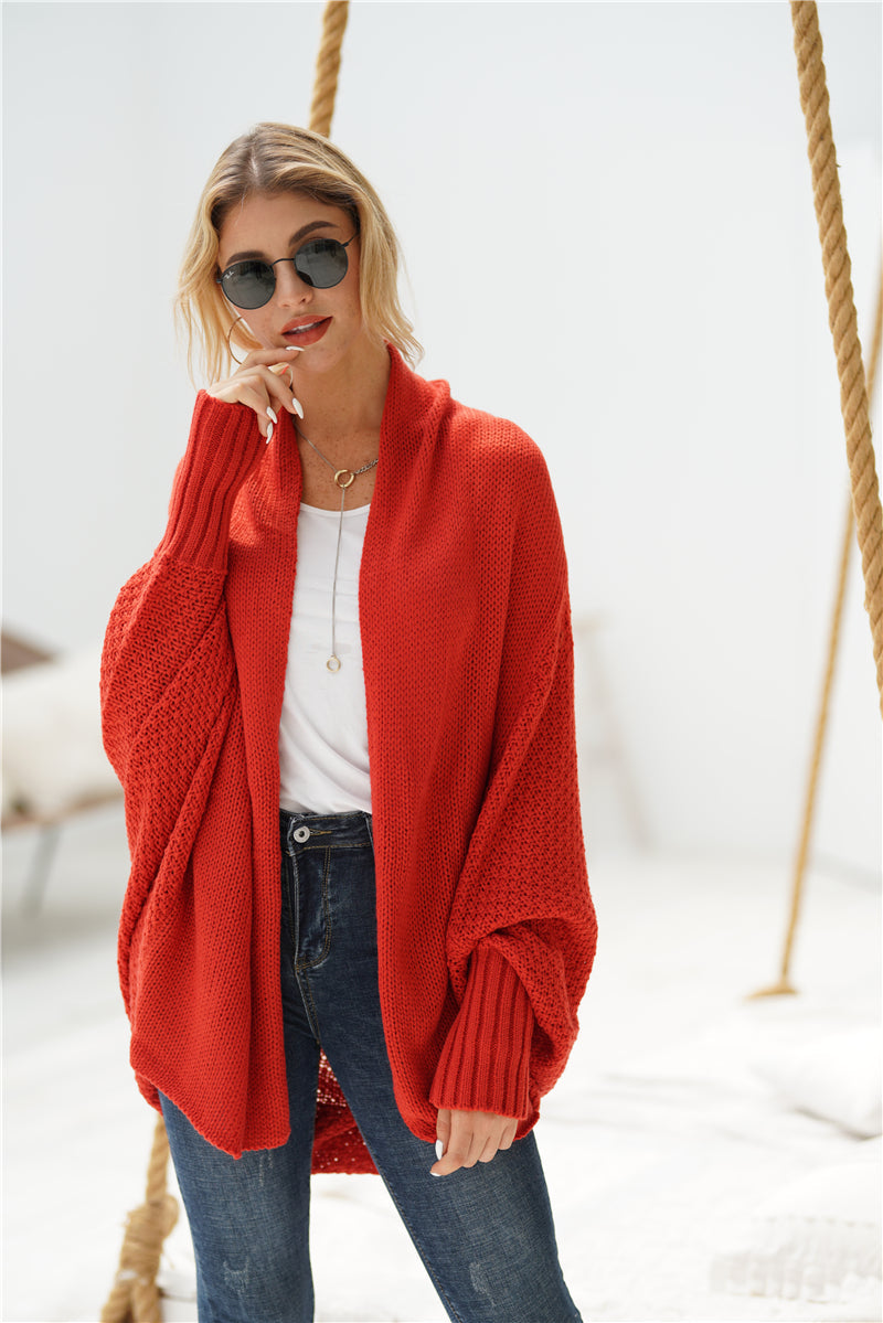 | Red Batwing Easy on Cardigan