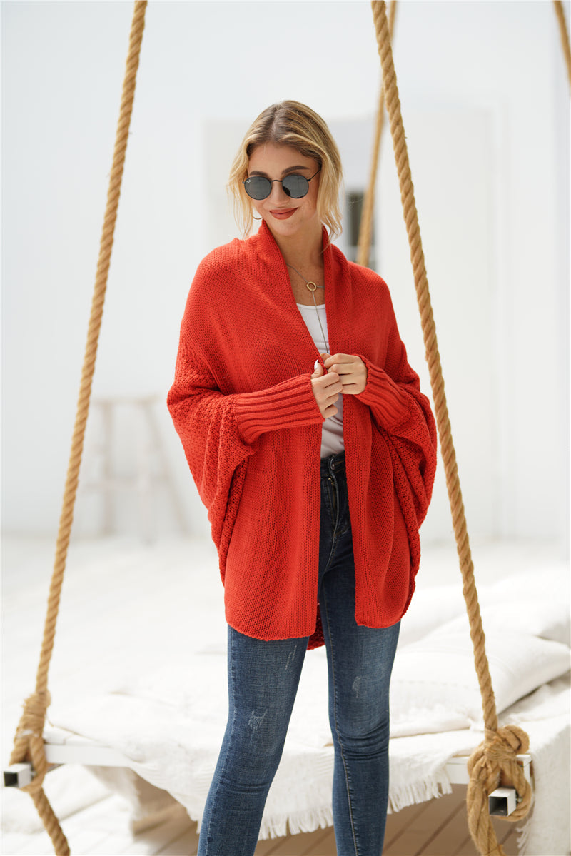 | Red Batwing Easy on Cardigan