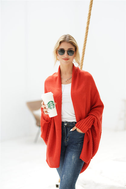 | Red Batwing Easy on Cardigan