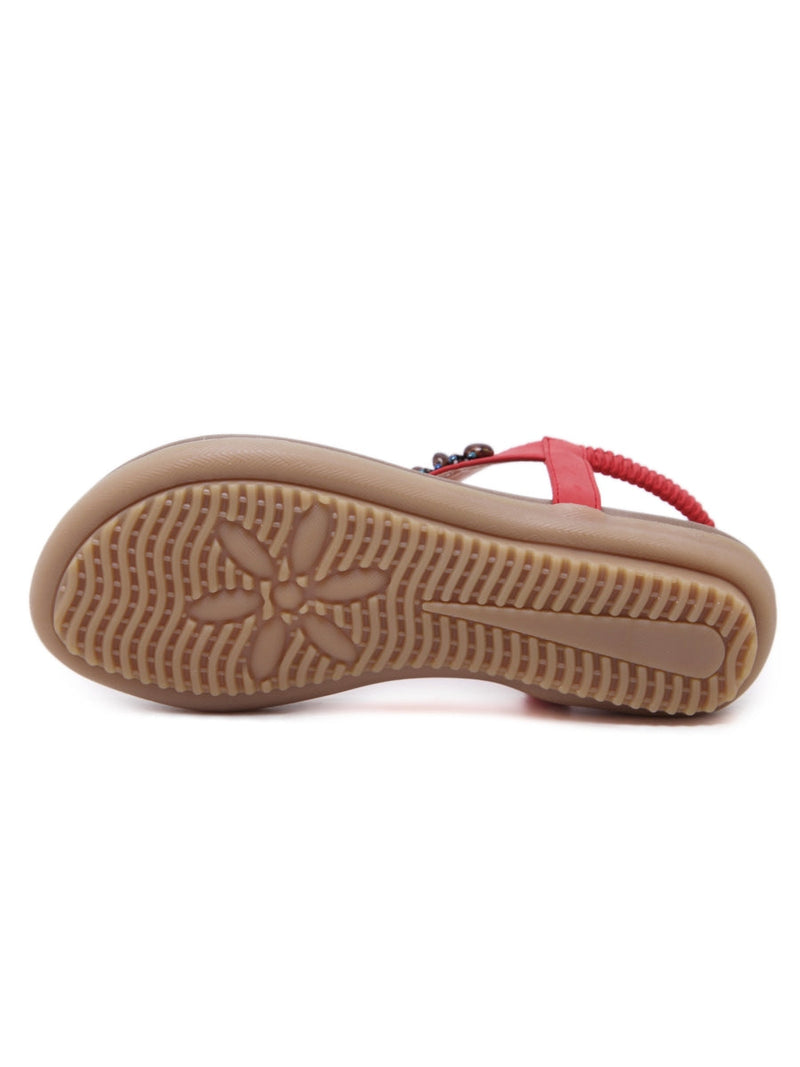 Siketu | Red Marble Beaded Sandal