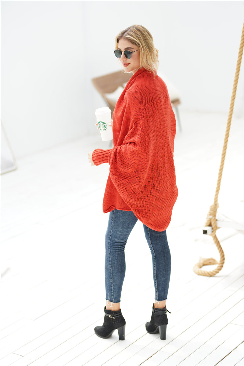 | Red Batwing Easy on Cardigan