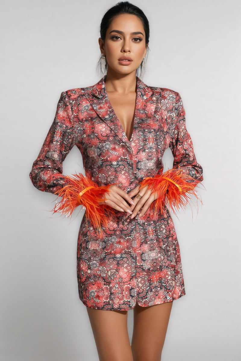 Adalee Feather Mini Dress