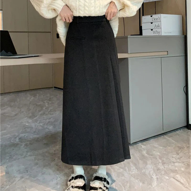 Dressbetty - Pleated College Style High Waist A-line Skirt