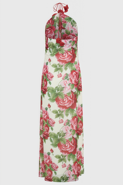 Ysraela Cowl Neck 3d Maxi Dress