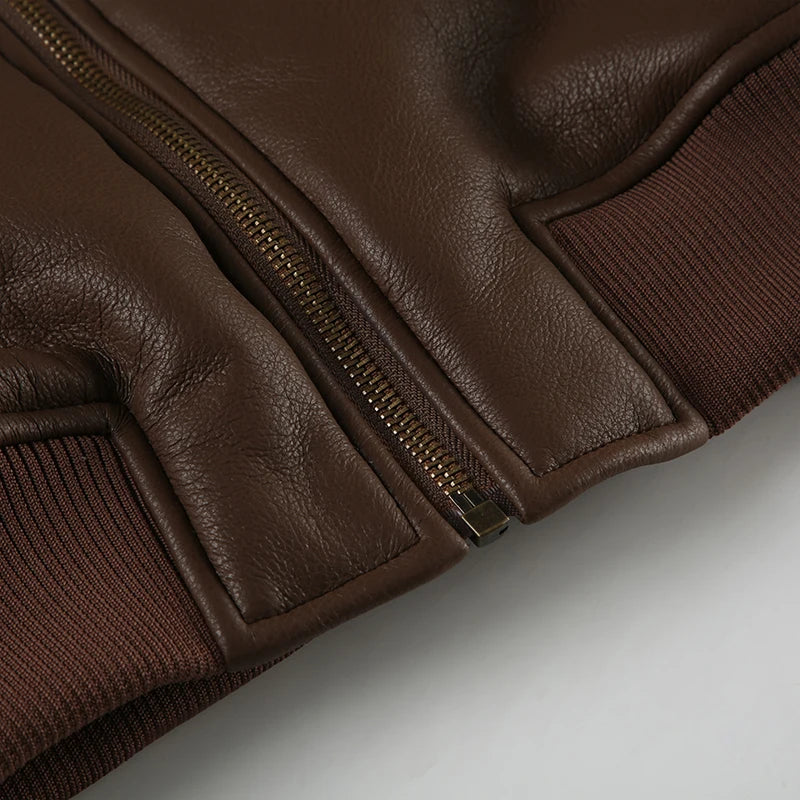 Patchwork Pu Leather Jackets Basic Turn-down Collar Long Sleeve Coats Autumn Winter Lady