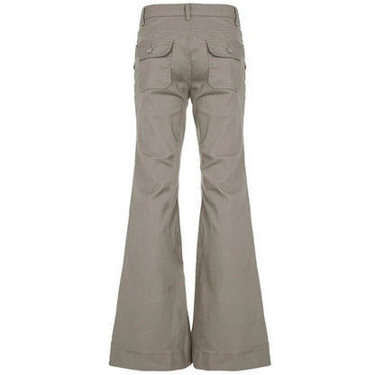 Slim Fit Simple Flared Pants High Causal England Style All-match Basic Jeans Classical Clothing