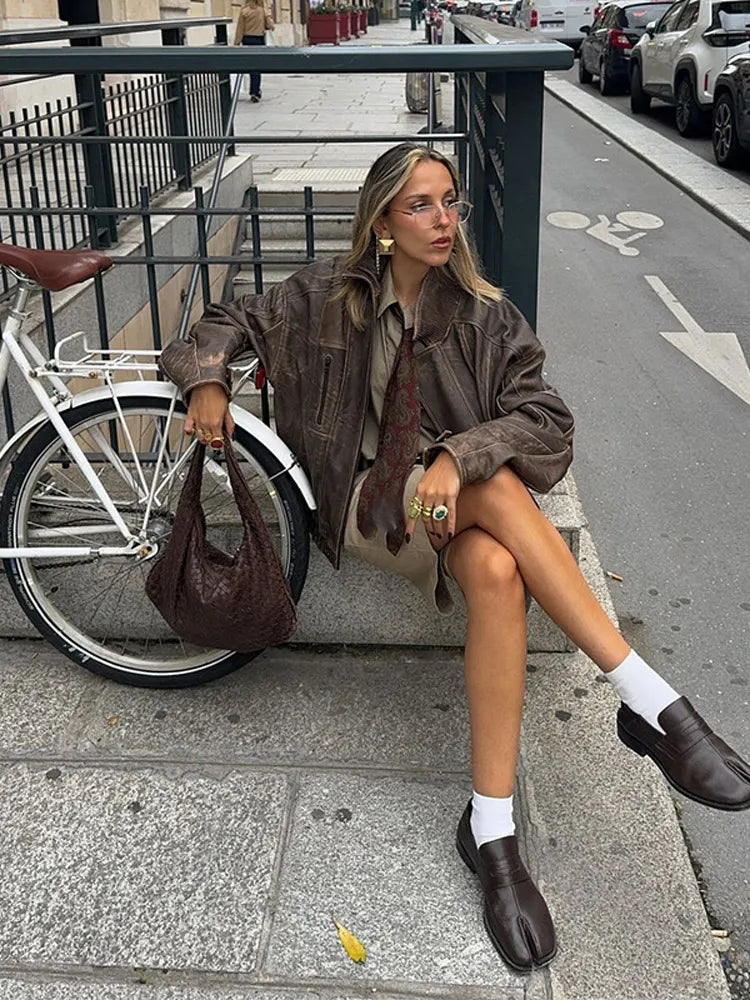 New Color Lapel Jackets Pocket Long Sleeved Zipper Coats Office Commuting Streetwears