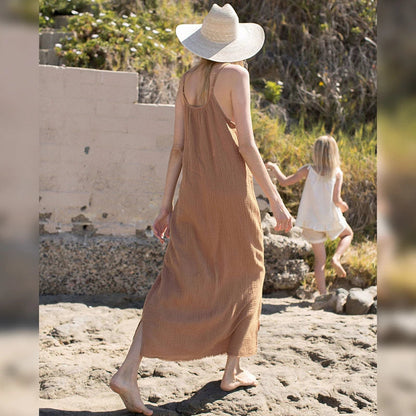 Spaghetti Strap Cotton Midi Dress