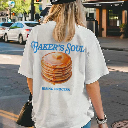 Pancake Printed Retro Foodie T-shirt