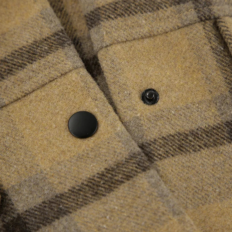 New Plaid Contrast Jacket Autumn Winter Single Breasted Long Sleeve Outerwear Female Coat