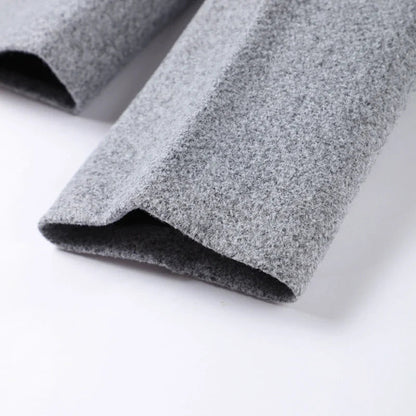Single Breasted Woolen Coat Loose Lapel Long Sleeve Female Short Jacket Autumn Winter New Grey Lady Outwear