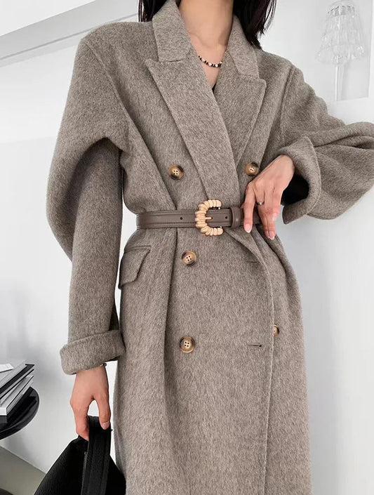 Long Double-sided Cashmere Double-breasted Classic Hair Coat