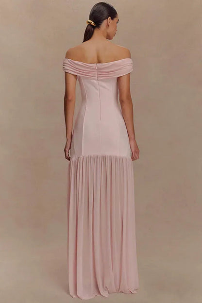 Off-shoulder Backless Maxi Dress