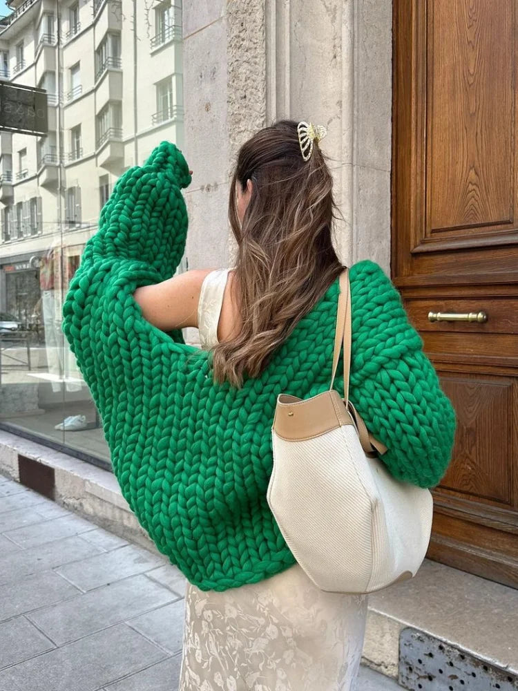 Knitted Twist Cardigans Long Sleeve Loose O-neck Sweaters Female Autumn All-match Coats Tops