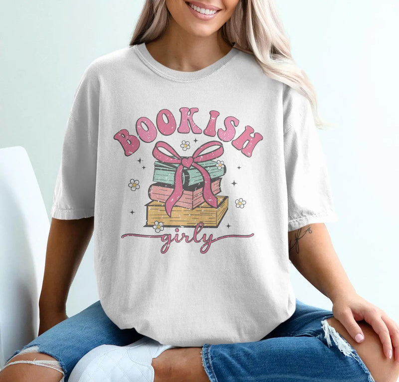 Bookish Pattern White T-shirt