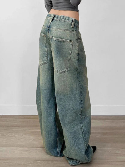 Y2k Tie Dye Baggy Jeans Low Rise Loose Denim Pants Korean Denim Trousers Retro Mom Jeans