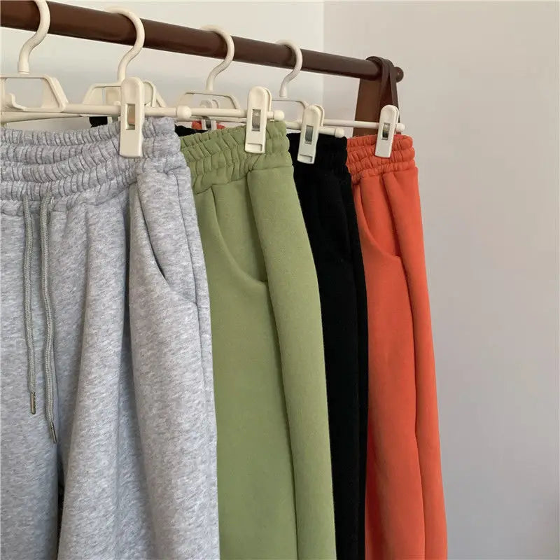 Thicken High Waist Loose Korean Autumn Winter Sweatpants