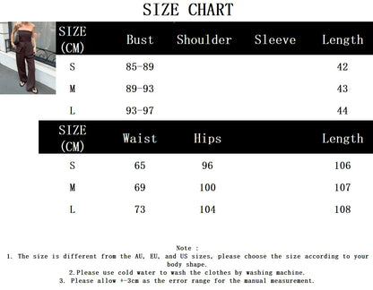 Pants Sets Summer Off Shoulder Lace-up Tube Top+wide Leg Trouser New Simple 2 Piece Set