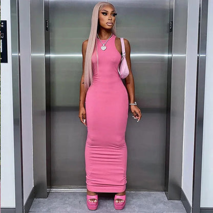 Ribbed Sleeveless Bodycon Maxi Dress